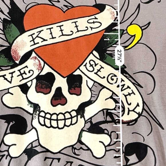 Ed Hardy Grey Men's T-Shirt - Picture 6 of 7